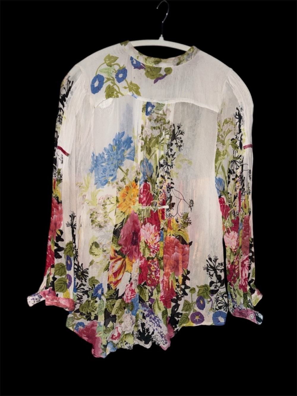 JULIE G Floral Boho Blouse | Size Medium | Tie-Front Top - Picture 3 of 5